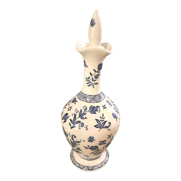 Coalport England One of A Limited Edition Vintage Blue White Decanter Vase - Picture 1 of 11